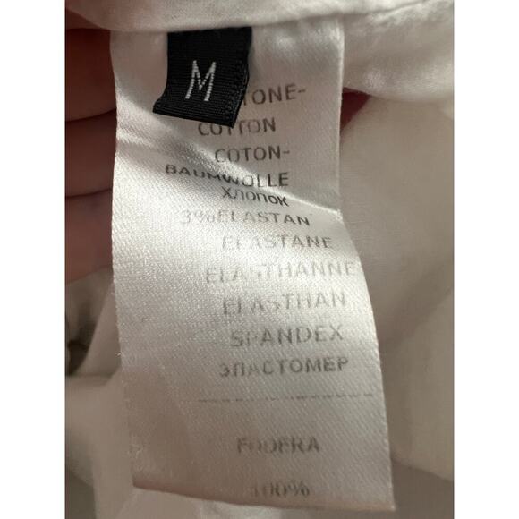 Andamane Bubble Hem Tie Shoulder Mini Dress Black & Cream Polka Dot, size M - Picture 5 of 9